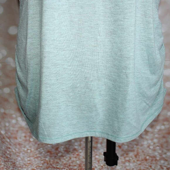 Athletic Works Women's Green Sleeveless Scoop-Neck Ruched Sides T-Shirt Size L - Picture 3 of 7
